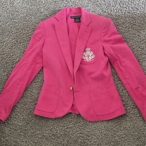 Ralph Lauren Hot Pink Blazer with Embroidered Crest